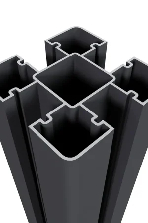 Aluminium Sleufpaal 8 x 8 cm (80 x 80 mm) Zwart - Lengte 270 cm Beperkt Aanbod